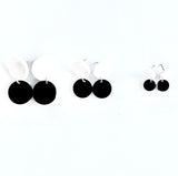 Multi-size White & Black Combo Dot Earrings