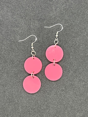 Pink Double Dots Earrings