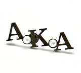 Wooden AKA Letter & Pearl Pins