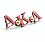 Wooden AKA Letter & Pearl Pins