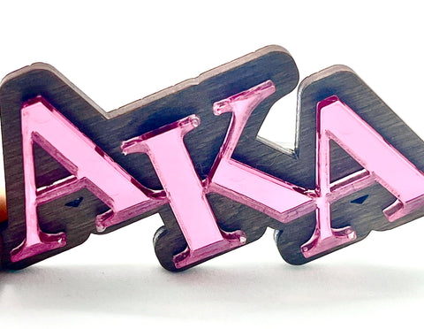 Wooden and Acrylic AKA Letter Badge