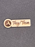 Magnetic Wooden Pronoun Badges