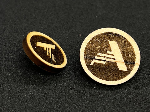 Outlined Wooden "A" Earrings or Pins